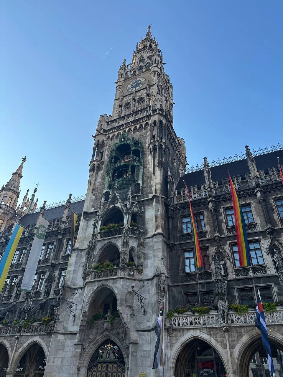 Gothic facade and tower of Munich New Town Hall
