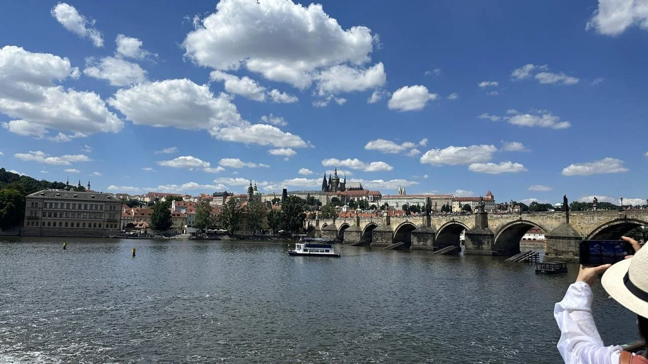Charles Bridge spanning the Vltava River in Prague