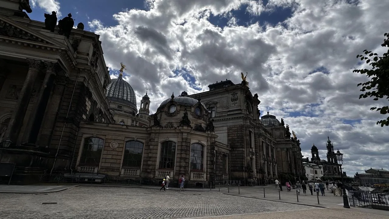 Dramatic clouds above Dresden's baroque domes