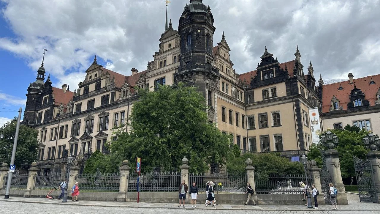 Historic Dresden Castle facade and courtyard