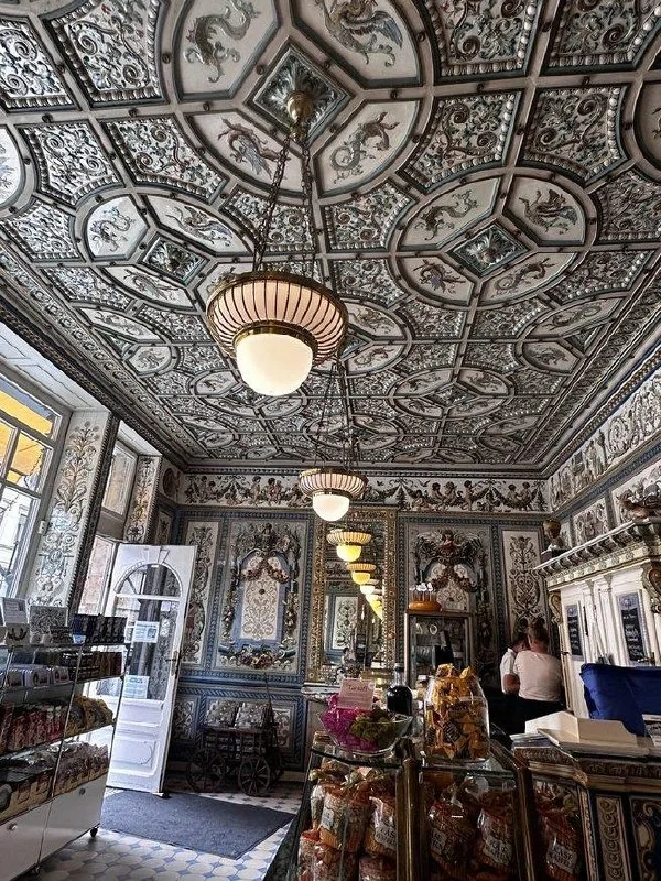 Ornate painted interior of a Dresden porcelain shop